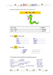 English worksheet: Spelling problems Part 1