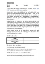 English worksheet: reading test