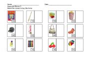 English worksheet: Money Match