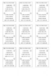English Worksheet: COLOURS SONG