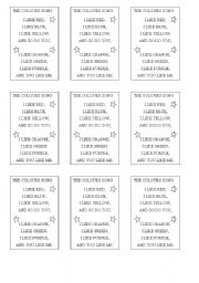 English worksheet: COLOURS SONG