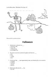 English worksheet: halloween quiz