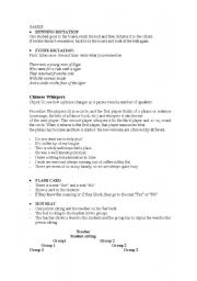 English Worksheet: games