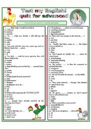 English Worksheet: TEST MY ENGLISH! quiz for advanced