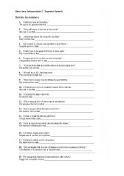 English Worksheet: Reported Speech Exercises