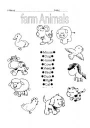 English Worksheet: Farm animals