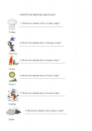 English Worksheet: Whats the weather like?