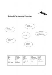 English worksheet: Animal vocab revision