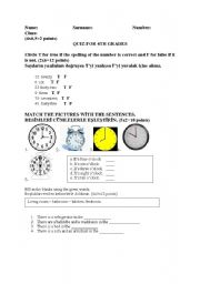 English worksheet: revision for 4th grades