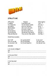 English worksheet: VERB TO BE