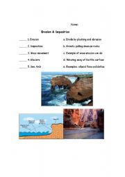 English worksheet: Erosion and Deposition Vocabulary