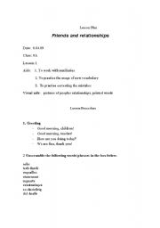 English worksheet: Friends and relationships