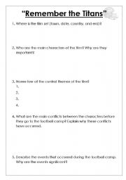 English Worksheet: Remember the Titans 