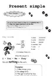 English Worksheet: explanation and practice for present simple