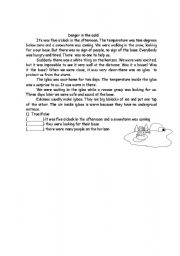 English worksheet: danger in the cold 