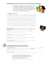 English worksheet: rules at home