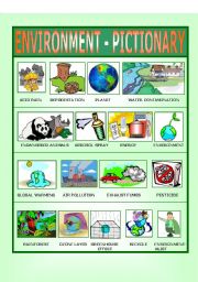 English Worksheet: Environment - Pictionary