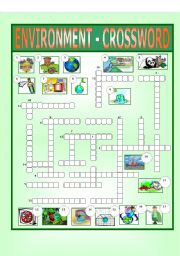 English Worksheet: Environment - Crossword