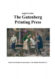 English Worksheet: The Gutenberg Printing Press