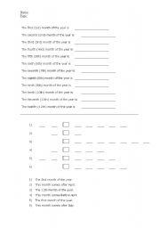 English worksheet: Easy months worksheet