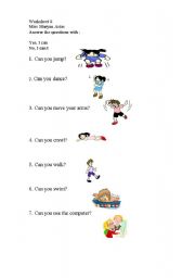 English worksheet: can you............................?