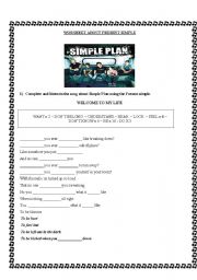 English Worksheet: Song about Simple Plan 