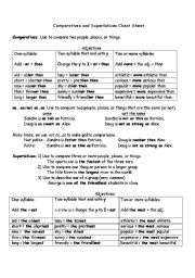 English Worksheet: Comparatives and Superlatives