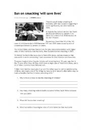 English worksheet: Ban on Smacking