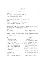 English Worksheet: Notices