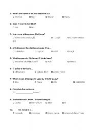 English Worksheet: ET - The Extraterrestrial