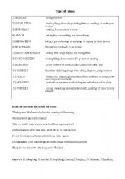 English Worksheet: Crimes