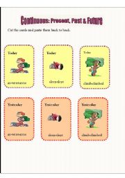 English Worksheet: Continuous: Present, Past & Future