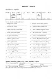 English Worksheet: Adjectives - Adverbs