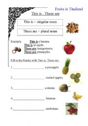 English worksheet: Fruits in Thailand