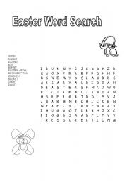 English Worksheet: easter word search