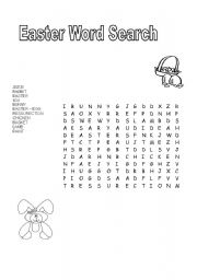 English worksheet: easter word search