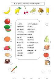 English Worksheet: Food and drinks