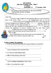 English worksheet: vocabulary and Reading Comprehension