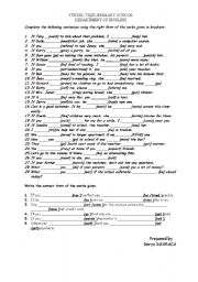 English worksheet: f clause 
