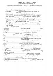 English Worksheet: simple present vs present cotinuous tense