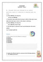 English worksheet: Phrasal Verbs explanation