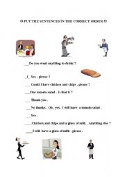 English Worksheet: At a restaurant