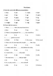 English worksheet: Revision worksheet