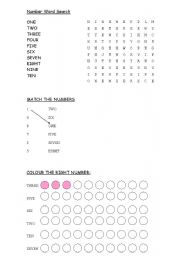 English worksheet: numbers