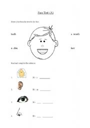 English Worksheet: Face Test
