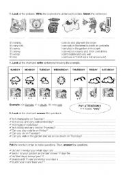 English Worksheet: weather and abilities