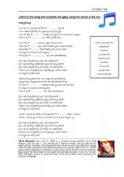 English Worksheet: SONG 