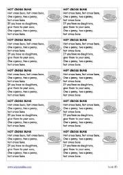 English Worksheet: HOT CROSS BUNS - lyrics + mp3 (link)