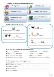 5th form test- 2nd part: 2 pages (countries and nationalities; verb to be-all forms; personal pronouns and possessive case)