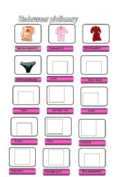 English worksheet: Underwear Pictionary!